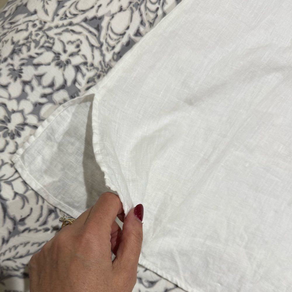 Vacation / cruise / Caribbean Island white linen top size Large - Picture 8 of 8